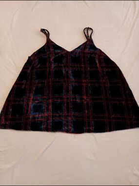 Torrid V-Neck Sophie Velvet Swing Cami Size 1 (1XL/14-16) Tartan Plaid